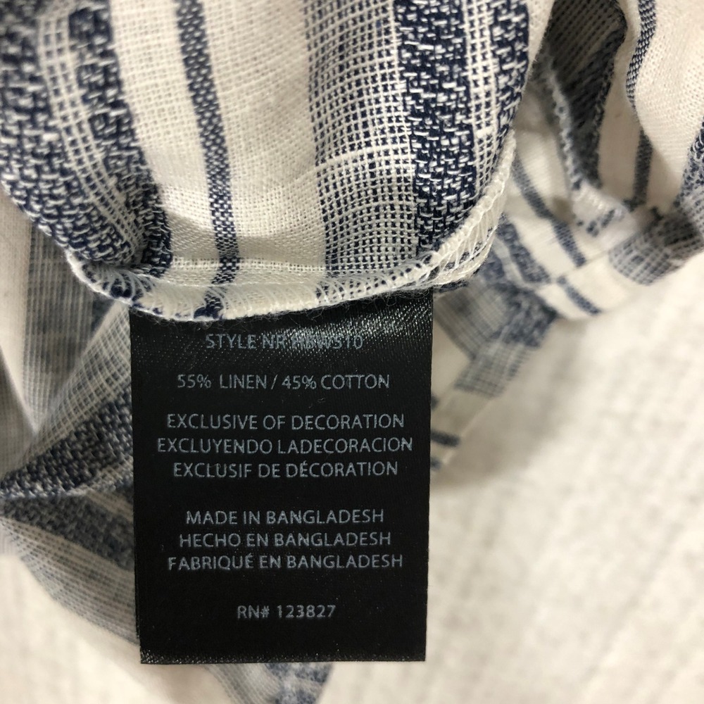 Harve Benard XL Sleeveless Linen Blend Striped Twist Front Top Blouse Shirt - Picture 6 of 9